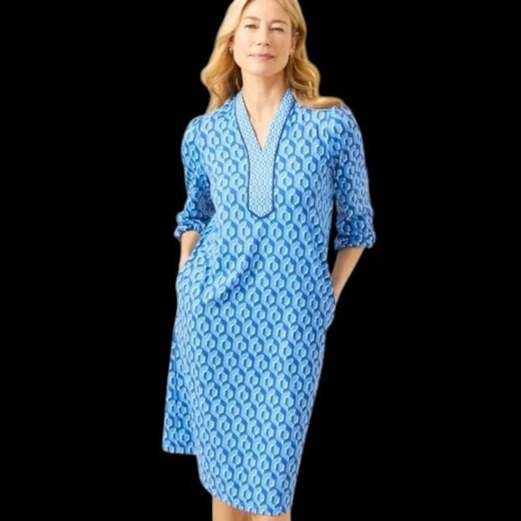 J. McLaughlin Emer Midi Dress Blue Size Medium New with Tag - Picture 1 of 7